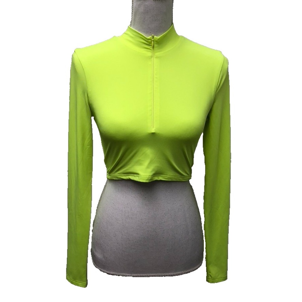 Superdown Pullover Top Womens Small Bright Green Activewear Gym Workout Yoga